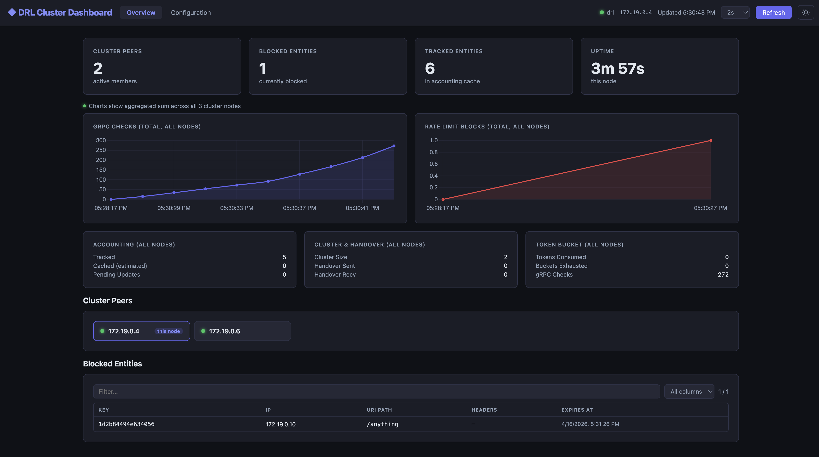 DRL Control Plane UI — Cluster Overview